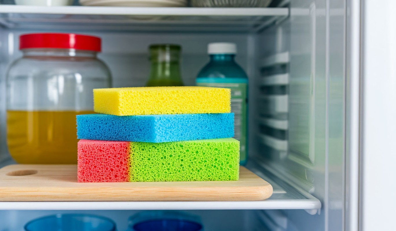 Зачем опытные хозяйки кладут губку в холодильник: гениальная хитрость, о которой вы не знали